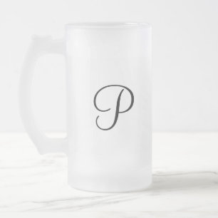 eenvoudig minimaal voeg jouw tekst monogram foto t matglas bierpul