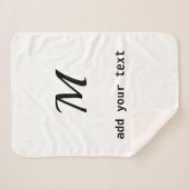 eenvoudig minimaal voeg jouw tekst monogram foto t sherpa deken (Voorkant (horizontaal))