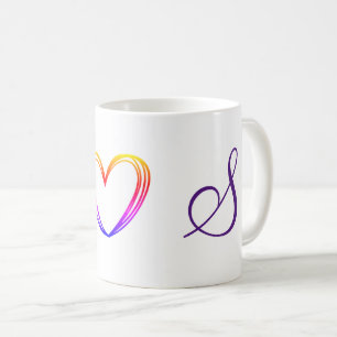 eenvoudig minimaal voeg jouw tekst monogram foto v koffiemok