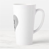 eenvoudig minimaal voeg jouw tekst monogram foto v latte mok (Rechts)