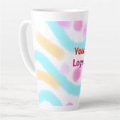 eenvoudig minimaal voeg jouw tekst monogram foto v latte mok (Linkerhoek)