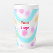 eenvoudig minimaal voeg jouw tekst monogram foto v latte mok (Voorkant)