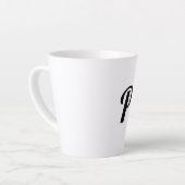 eenvoudig minimaal voeg jouw tekst monogram foto v latte mok (Linkerhoek)