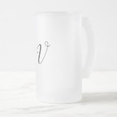 eenvoudig minimaal voeg jouw tekst monogram foto v matglas bierpul (Voorkant rechts)