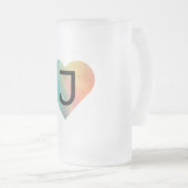 eenvoudig minimaal voeg jouw tekst monogram foto v matglas bierpul (Voorkant rechts)