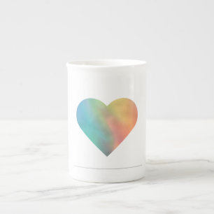 eenvoudig minimaal voeg jouw tekst monogram foto v porselein kop