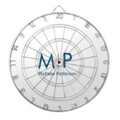 Eenvoudig Minimaal Voeg Monogram Naam Letter Elega Dartbord (Voorkant)