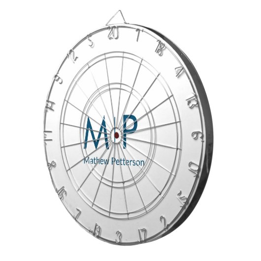 Eenvoudig Minimaal Voeg Monogram Naam Letter Elega Dartbord (Voorkant Rechts)