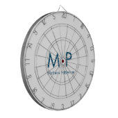 Eenvoudig Minimaal Voeg Monogram Naam Letter Elega Dartbord (Voorkant Links)