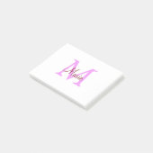 eenvoudig minimaal voeg naam monogram roze rood post-it® notes (Schuin)