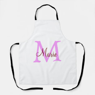 eenvoudig minimaal voeg naam monogram roze rood schort