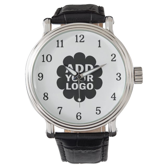Eenvoudig Minimaal Voeg uw Business Logo Promotion Horloge (Voorkant)