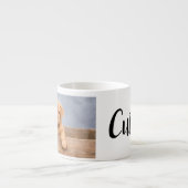 eenvoudig minimaal voeg uw eigen huisfotonaam toe espresso kop (Voorkant)