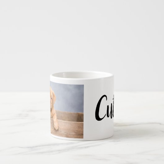 eenvoudig minimaal voeg uw eigen huisfotonaam toe espresso kop (Voorkant)