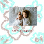 eenvoudig minimaal VOEG UW FOTO TEKST blauwe glitt Staand Fotobeeldje<br><div class="desc">ontwerp</div>