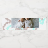 eenvoudig minimaal VOEG UW FOTO TEKST blauwe glitt Waterfles Etiket (Enkel label)