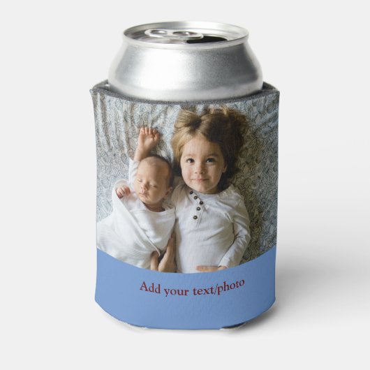 eenvoudig minimaal VOEG UW FOTO TEKST CHRISTMAS C  Blikjeskoeler (Blikje Achterkant)