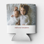 eenvoudig minimaal VOEG UW FOTO TEKST CHRISTMAS C Blikjeskoeler (Achterkant)