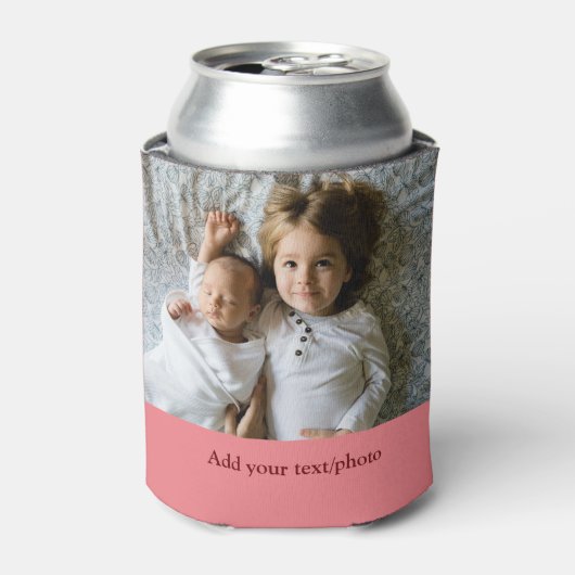 eenvoudig minimaal VOEG UW FOTO TEKST CHRISTMAS C  Blikjeskoeler (Blikje Voorkant)