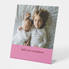 eenvoudig minimaal VOEG UW FOTO TEKST CHRISTMAS P  Reclamebord Met Voetstuk