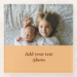 eenvoudig minimaal VOEG UW FOTO TEKST CHRISTMAS S  Glazen Onderzetter