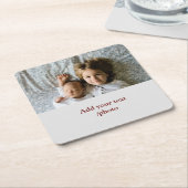 eenvoudig minimaal VOEG UW FOTO TEKST CHRISTMAS S  Kartonnen Onderzetters (Schuin)