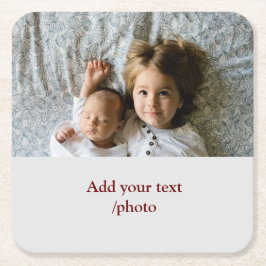 eenvoudig minimaal VOEG UW FOTO TEKST CHRISTMAS S  Kartonnen Onderzetters