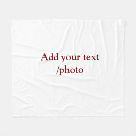 eenvoudig minimaal VOEG UW FOTO TEKST CHRISTMAS TO Fleece Deken