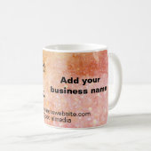 eenvoudig minimaal voeg uw logo/design roze oranje koffiemok (Voorkant rechts)