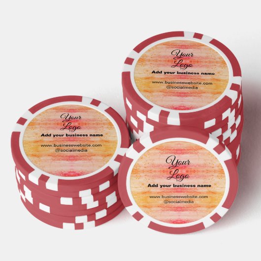 eenvoudig minimaal voeg uw logo/design roze oranje poker chips (Opstapeling)