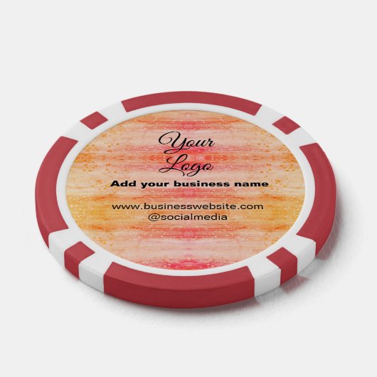 eenvoudig minimaal voeg uw logo/design roze oranje poker chips (Enkel)
