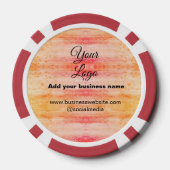 eenvoudig minimaal voeg uw logo/design roze oranje poker chips (Achterkant)