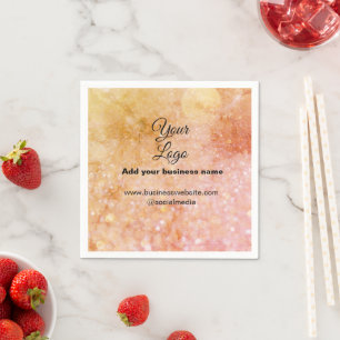 eenvoudig minimaal voeg uw logo/ontwerp toe roze o servet