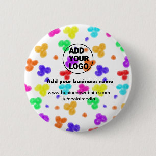 eenvoudig minimaal voeg uw logo/ontwerp waterverf ronde button 5,7 cm