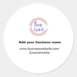 eenvoudig minimaal voeg uw logo/ontwerp waterverf  ronde sticker