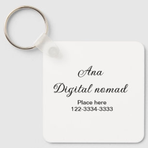 Eenvoudig minimaal voeg uw naam tekst plaats stad sleutelhanger