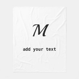 eenvoudig minimaal voeg uw tekst monogram foto toe fleece deken