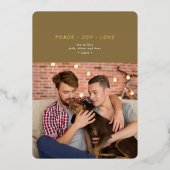 Eenvoudig minimaal vredesliefhebber Groen goud Folie Feestdagenkaart (Voorkant)