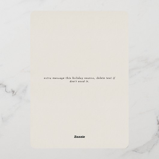 Eenvoudig minimaal vredesliefhebber Groen goud Folie Feestdagenkaart (Achterkant)