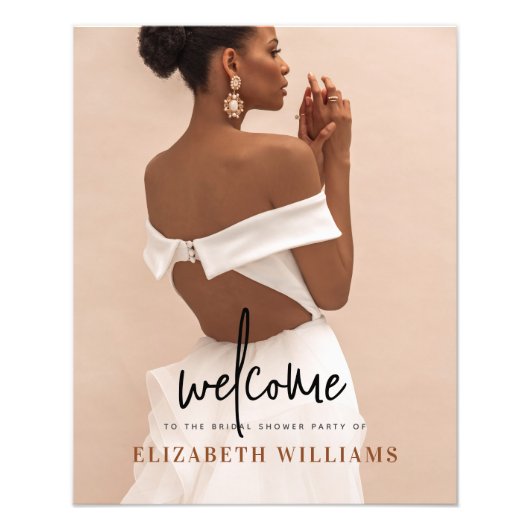 Eenvoudig Minimaal Vrijgezellenfeest Foto Welkomst Afdruk (Voorkant)