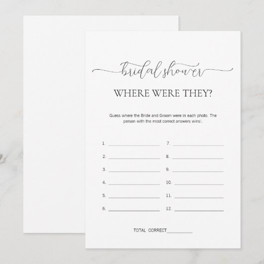 Eenvoudig minimaal waar waren ze Vrijgezellenfeest Kaart (Voorkant / Achterkant)