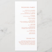 Eenvoudig minimaal wit Citrus Grove bruiloft progr (Achterkant)