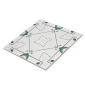 Eenvoudig, minimaal, wit en groen, mozaïek, tegeltje (Zijkant)