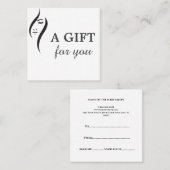 Eenvoudig minimaal wit en zwart schoonheidssalon c kortingskaartje (Voorkant / Achterkant)