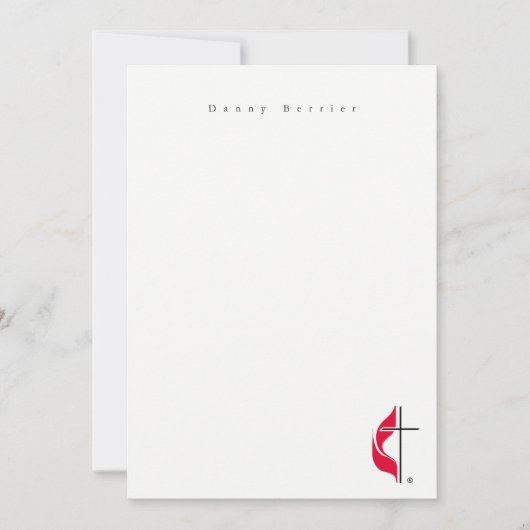 Eenvoudig Minimaal Wit Logo Cross Notitiekaartje (Voorkant)