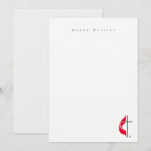 Eenvoudig Minimaal Wit Logo Cross Notitiekaartje (Voorkant / Achterkant)