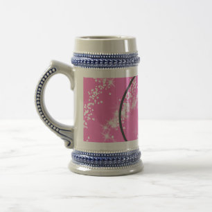 eenvoudig minimaal wit monogram roze glitters wate bierpul