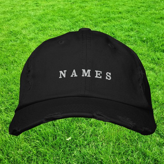 Eenvoudig Minimaal Zwart Aangepast Jouw naam toevo Geborduurde Pet