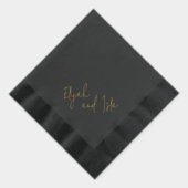 Eenvoudig minimaal zwart en goud folie servetten (Rechts)