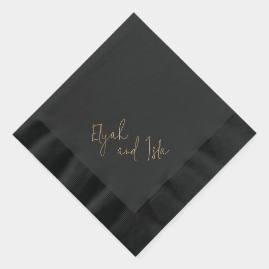 Eenvoudig minimaal zwart en goud folie servetten (Rechts)